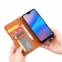 Bőr flip cover tok Huawei P20 Lite - barna