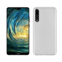 Műanyag tok karbon textúrával Huawei P20 Pro - ezüst