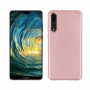 Műanyag tok karbon textúrával Huawei P20 Pro - rózsaszín-arany