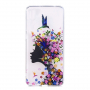 Műanyag tok - lány virágokkal - Huawei P20 Pro - transzparens