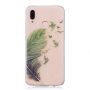 Műanyag tok - kis madár toll - Huawei P20 Lite - transzparens