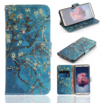 Flip cover tok - mandulafa - Huawei P Smart - kék
