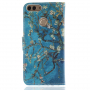 Flip cover tok - mandulafa - Huawei P Smart - kék