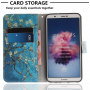Flip cover tok - mandulafa - Huawei P Smart - kék