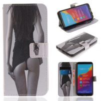 Flip cover tok - lány - Huawei Y7 Prime (2018) - fekete-fehér