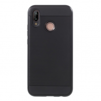 Műanyag tok csiszolt textúrával Huawei P20 Lite - fekete