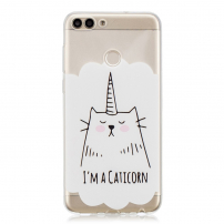 Műanyag tok - caticorn - Huawei P smart - transzparens