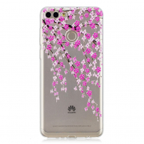 Tok puha műanyagból - virágzó fa - Huawei Y7 Prime (2018) - transzparens