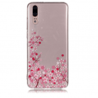Műanyag tok - virágzó fa - Huawei P20 - transzparens