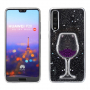 Műanyag tok - borospohár borral - Huawei P20 Pro - lila