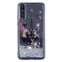 Műanyag tok mozgó flitterekkel - Eiffel torony - Huawei P20 Pro - ezüst