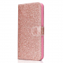 Csillámló flip cover tok Huawei P20 Lite - rózsaszín-arany