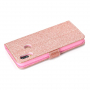 Csillámló flip cover tok Huawei P20 Lite - rózsaszín-arany