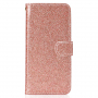 Csillámló flip cover tok Huawei P20 Lite - rózsaszín-arany