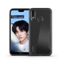 Ütésálló átlátszó tok kerettel Huawei Nova 3 - fekete