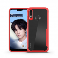Ütésálló átlátszó tok kerettel Huawei Nova 3 - piros
