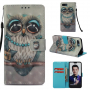 Flip cover tok - bagoly - Honor 10 - szürke