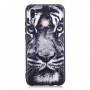 Műanyag tok - tigris - Huawei P20 Lite - fekete-fehér