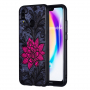 Műanyag tok - nagy virág csipkével - Huawei P20 Lite - fekete