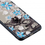 Műanyag dombornyomott tok - kék virág - Huawei P Smart - transzparens