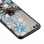 Műanyag dombornyomott tok - kék virág - Huawei P Smart - transzparens