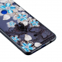 Műanyag dombornyomott tok - kék virágok - Huawei Nova 3i - transzparens