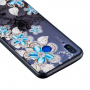 Műanyag dombornyomott tok - kék virágok - Huawei Nova 3i - transzparens