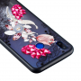 Műanyag dombornyomott tok - rózsaszín virág - Huawei Nova 3i - transzparens