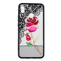 Műanyag dombornyomott tok - rózsa - Huawei Nova 3 - transzparens