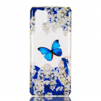 Műanyag tok - kék lepke - Huawei P30 - transzparens