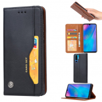 Bőr flip cover tok Huawei P30 Pro - fekete