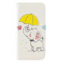 Flip cover tok - elefánt esernyővel - Huawei P30 Lite - fehér