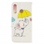 Flip cover tok - elefánt esernyővel - Huawei P30 Lite - fehér
