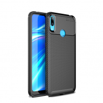 Műanyag tok karbon textúrával Huawei Y7 (2019) - fekete