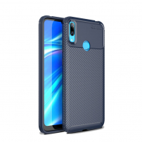 Műanyag tok karbon textúrával Huawei Y7 (2019) - sötétkék