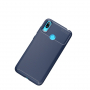 Műanyag tok karbon textúrával Huawei Y7 (2019) - sötétkék