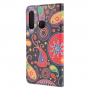 Flip cover tok - absztrakt virágok - Huawei P30 Lite - színes
