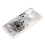 Műanyag tok mozgó flitterekkel - pitypang - Huawei P30 Lite - ezüst