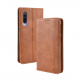 Flip cover műbőr tok - vintage - Xiaomi Mi 9 - barna