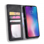 Flip cover műbőr tok - vintage - Xiaomi Mi 9 - fekete