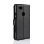 Flip cover tok bőr textúrával Google Pixel 3XL - fekete